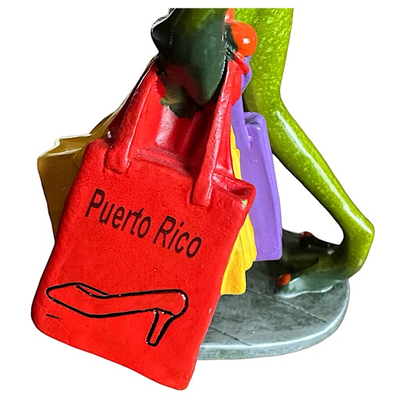 Resin Frog Figurine Statue 7” Desktop Decor - Picture 7 of 8